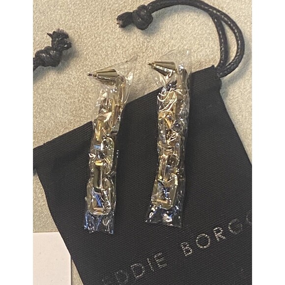 EDDIE BORGO Gold Plated Statement Chain Link Necklace and Earring Set NEW w/ Bag - Picture 5 of 7